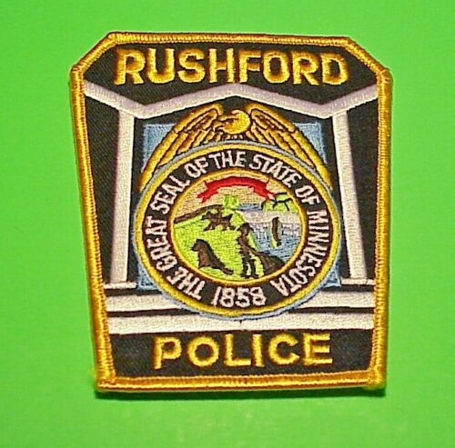 RUSHFORD  MINNESOTA  MN  4 1/2"  POLICE PATCH  FREE SHIPPING!!!