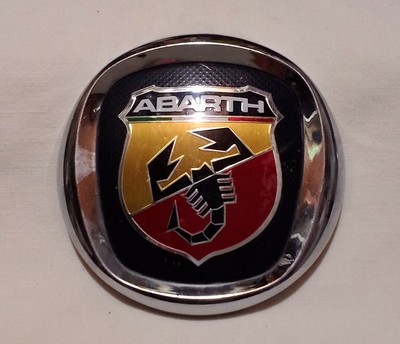 KIT 2PZ FREGIO STEMMA LOGO SCUDETTO ABARTH METALLO LATERALI 5CM X 10CM
