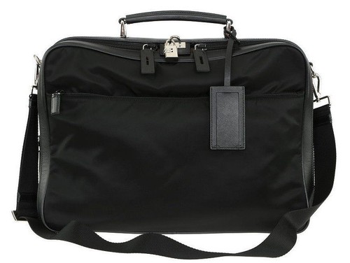 Prada Black Saffiano Briefcase Bag Attache 11pr114 – Bagriculture