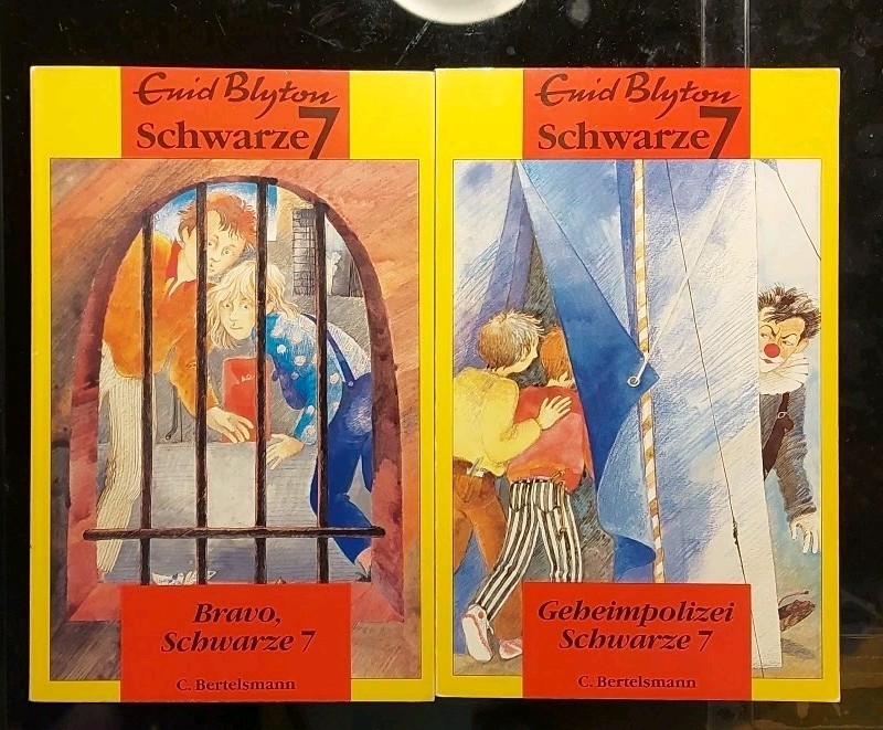 2 X Buch Die Schwarze 7 Bd. 2 & 3 Bravo, Schwarze 7 & Geheimpolizei Enid Blyton 