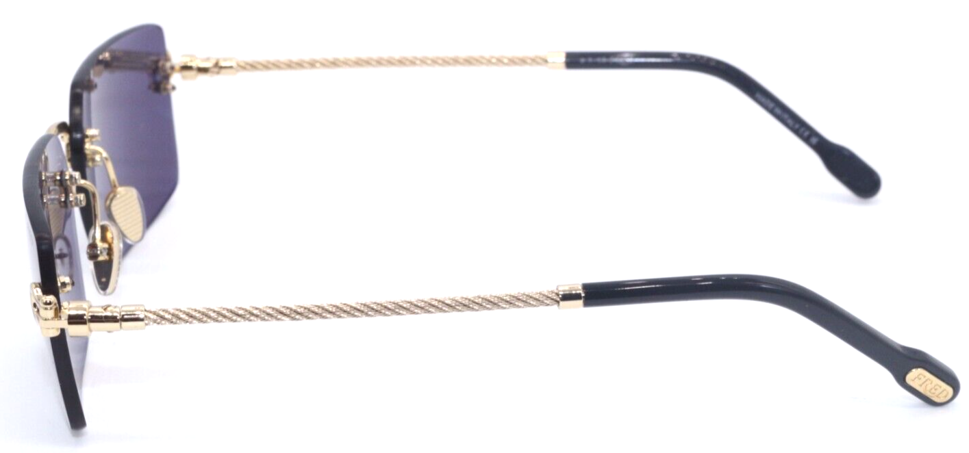 Pre-owned Fred Fg4023un 30a Rimless Polished Gold/grey Lens Authentic Sunglasses 59-16 In Gray