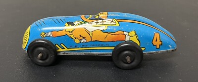 1947 Captain Marvel Tin Windup Race Car Blue