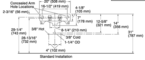 KOHLER 20" x 18" WALL MOUNT COMMERCIAL SINK withHOT & COLD FAUCET HOLES FREESHIP