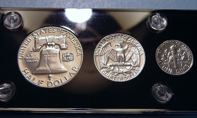 1960 U.S. MINT SILVER PROOF SET DEEP MIRROR COINS in CAPITAL DISPLAY LARGE DATE