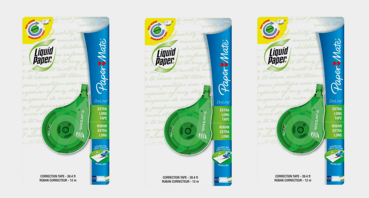 3~ Papermate DryLine LIQUID PAPER White Correction Tape Extra ...