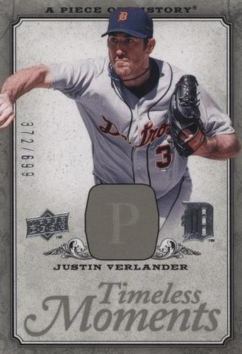 2008 Upper Deck A Piece of History - Justin Verlander #TM-20