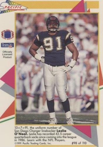 1991 Pacific Flash Cards Leslie O'Neal #98