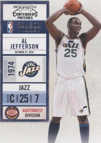 2010-11 Playoff Contenders Patches - Al Jefferson #24