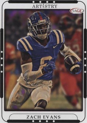 2023 SAGE Artistry Silver #128 Zach Evans Rookie Los Angeles Rams