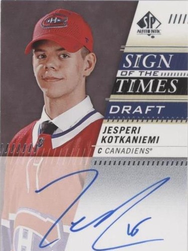 2019-20 SP Authentic - Jesperi Kotkaniemi #SOTTD-JK
