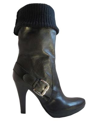 Pre-owned Davinci Women's Italian Knee High 396 Black