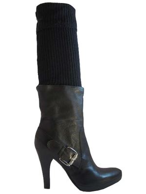 Pre-owned Davinci Women's Italian Knee High 396 Black