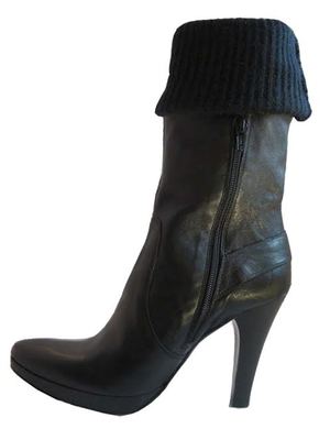 Pre-owned Davinci Women's Italian Knee High 396 Black