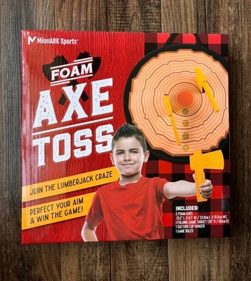 Foam Axe Throwing Toss Indoor Game Includes 2 Lightweight Axes & Target Tomahawk