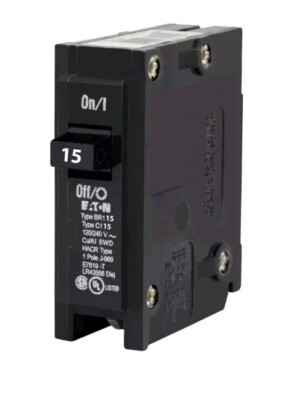 New Eaton Cutler Hammer 15 Amp BR115 1-Pole Circuit Breaker Type C115