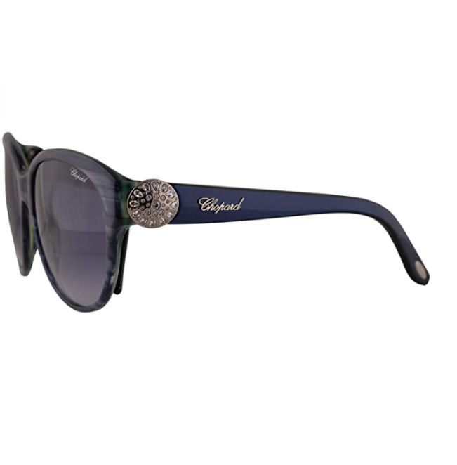 Pre-owned Chopard Sch185s Sunglasses Green Blue Striped W/blue Gradient Lens 55mm 0931 Sch