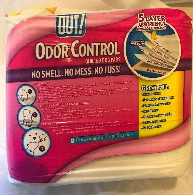 OUT! 30 Count Odor Control X-Large Quilted Triple Protection Dog Pads