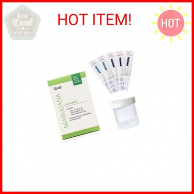 (5-Test Strips + Cup) THC Home Tests for 50 ng/mL (3 Strips) and 15 ng/mL (2 Str