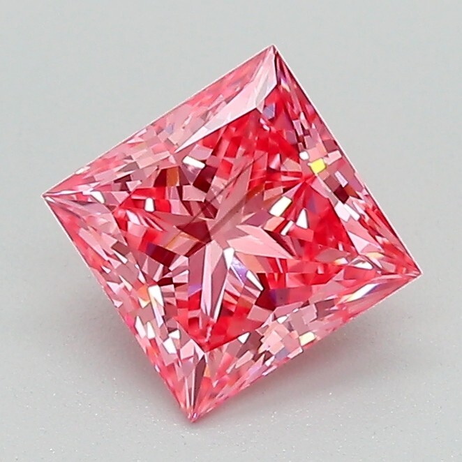 1.02 Ct Fancy Vivid Pink Color SI1 PRINCESS Cut IGI