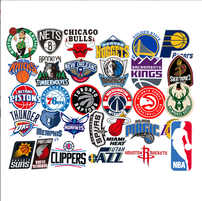 31 Pcs / Set Vinyl Stickers NBA 30 Teams LOGO Basketball Bomb Waterproof Decal