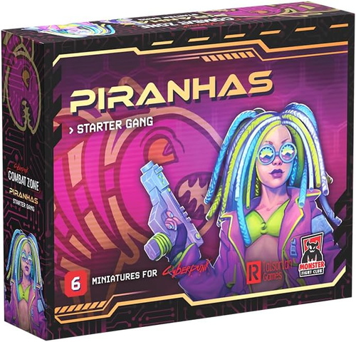 Monster Fight Club Cyberpunk Red Combat Zone Miniatures: Piranhas Starter Gang