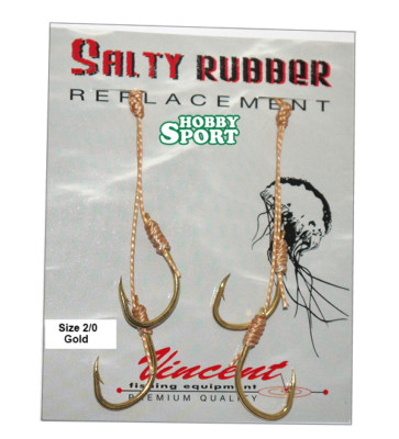 ASSIST HOOK DOPPIO SALTY RUBBER SLOW PITCH JIGGING MIS 2/0 RICAMBIO KABURA 2 PZ