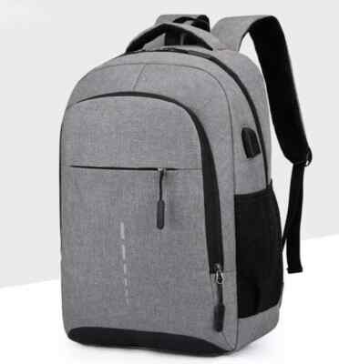 Waterproof Backpack with 15.6'' Laptop Compartment - Durable Polyester (Gray)