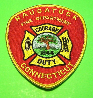 NAUGATUCK  CONNECTICUT  1844  CT  4 3/4'' FIRE DEPT  PATCH  FREE SHIPPING!!!