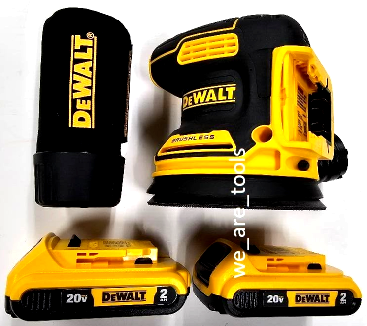 DeWalt DCW210 20V Cordless 5" Orbital Sander,2) DCB203 Battery Brushless 20 Volt