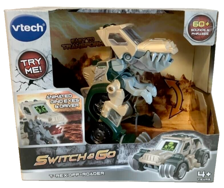 NEW VTech 80-197260 Switch and Go Transforming T-Rex Off-Roader sound effects