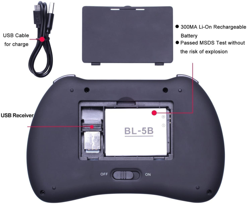 Mini Wireless Keyboard,H9 Mini Keyboard with Touchpad,Colorful Backlit Wireless