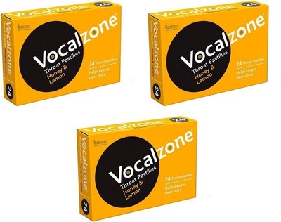 Vocalzone Throat Pastilles Honey & Lemon 24 Pack Of 3