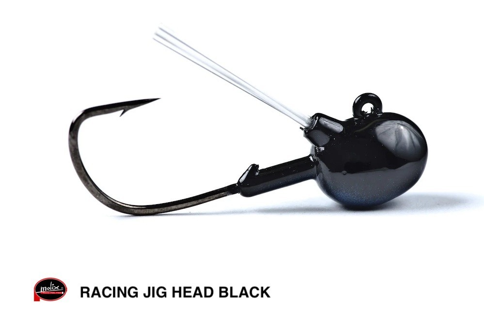 MOLIX RACING JIG HEAD 2,5 GR 3/32 oz 101 BLACK SPINNING ARTIFICIALI BLACK BASS