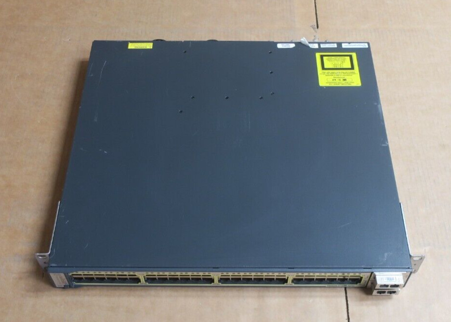Cisco WS-C3750E-48TD-S 48x 1GE RJ45 2x 10GE X2 Port 1U Switch 2x X2 ...
