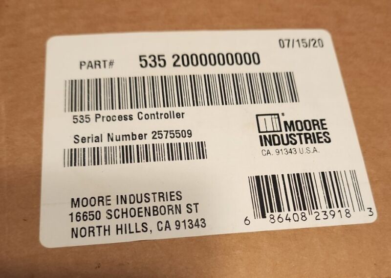 👍 *NEW* MOORE INDUSTRIES 535 PROCESS CONTROLLER 5352000000000 MOLINE 90-250 VAC