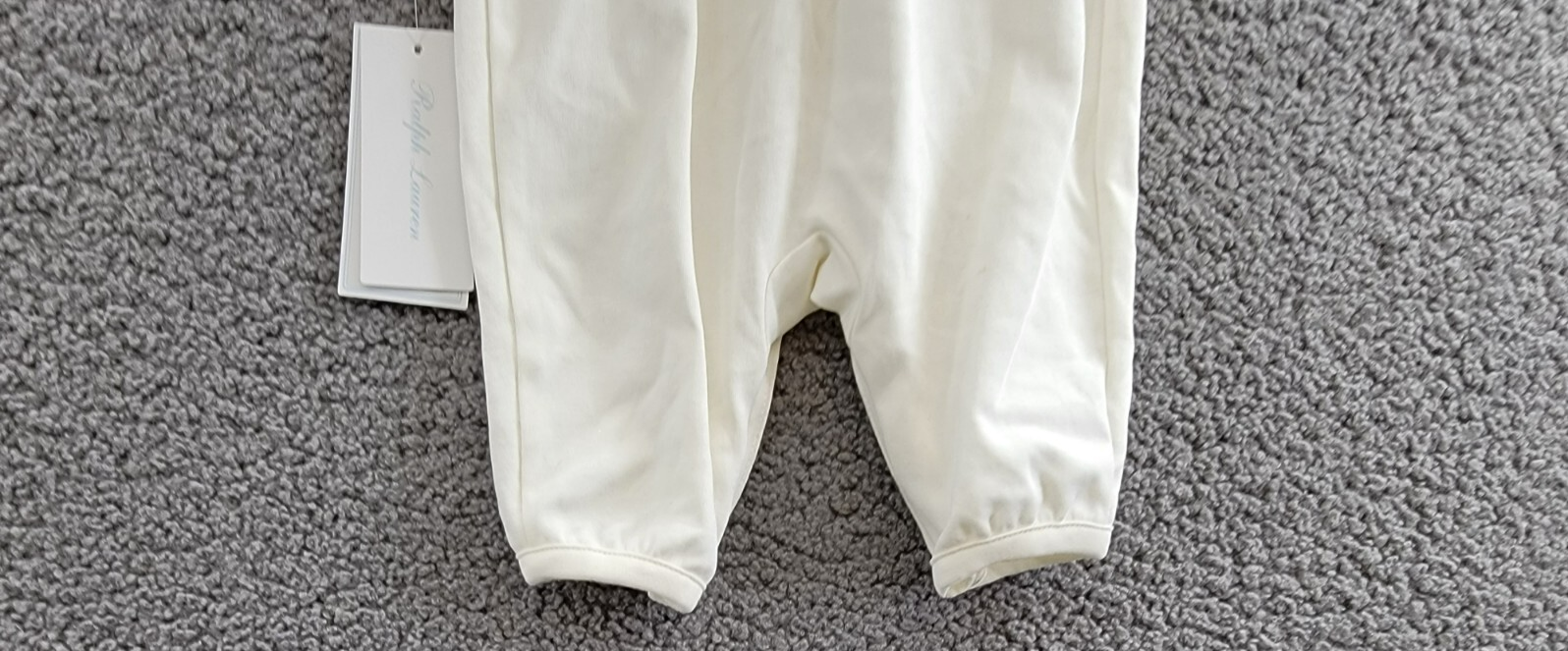 Ralph Lauren Snowflake Smocked Coveralls Baby Girls' 3M White Button Back L/S - Picture 15 of 19