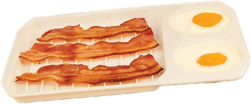 Summerdaisy 2-In-1 Microwave Bacon and Egg Cooker Microwave Egg Cooker Bacon Tra