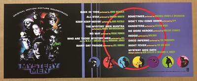 BEN STILLER Vintage 1999 PROMO POSTER BANNER for Mystery Men CD BEE GEES Devo