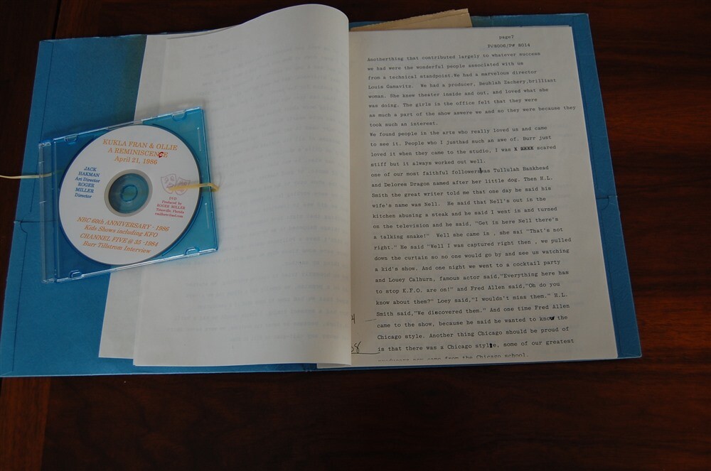 Kukla Fran and Ollie a Reminiscence DVD and Script