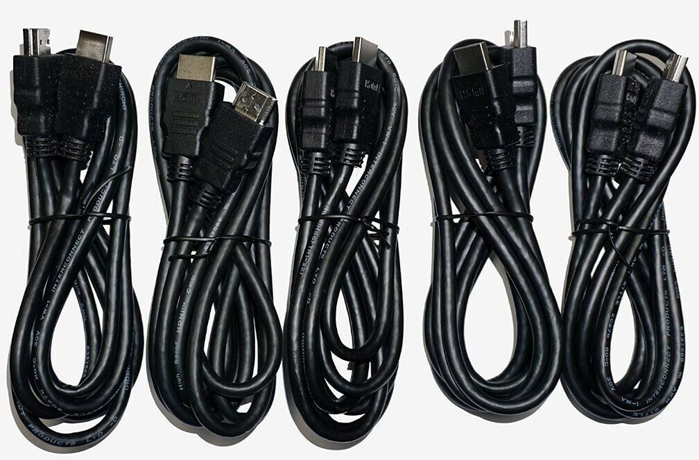 5 pack HDMI cables 6 foot high speed