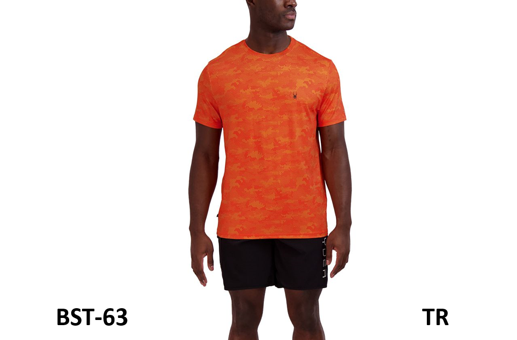 Spyder Men's Standard Quick Dry Short Sleeve Solid Rashguard T-Shirt, Tiger, XXL