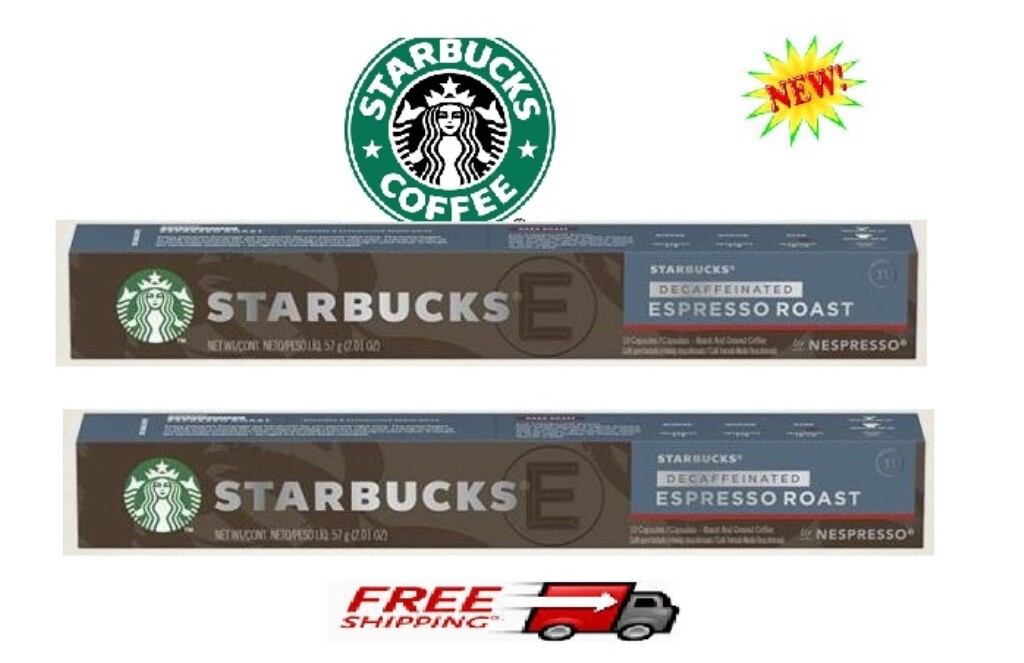 STARBUCKS Espresso Roast Coffee DECAF Nespresso Intense Roast 2x10 caps NEW** | eBay