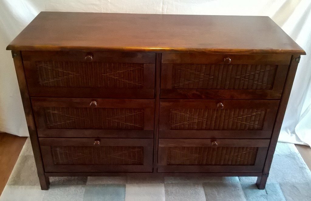 Chest Of Drawers 6 Drawers Colonial Style Dark