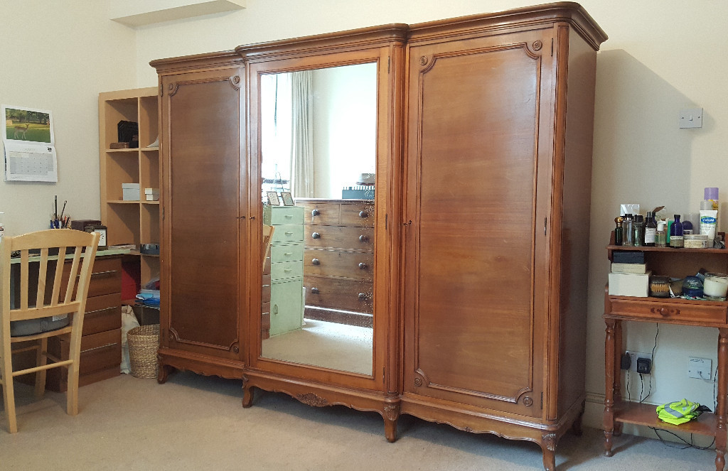 Vintage Spanish Triple Wardrobe With Large Mirror In Kensington