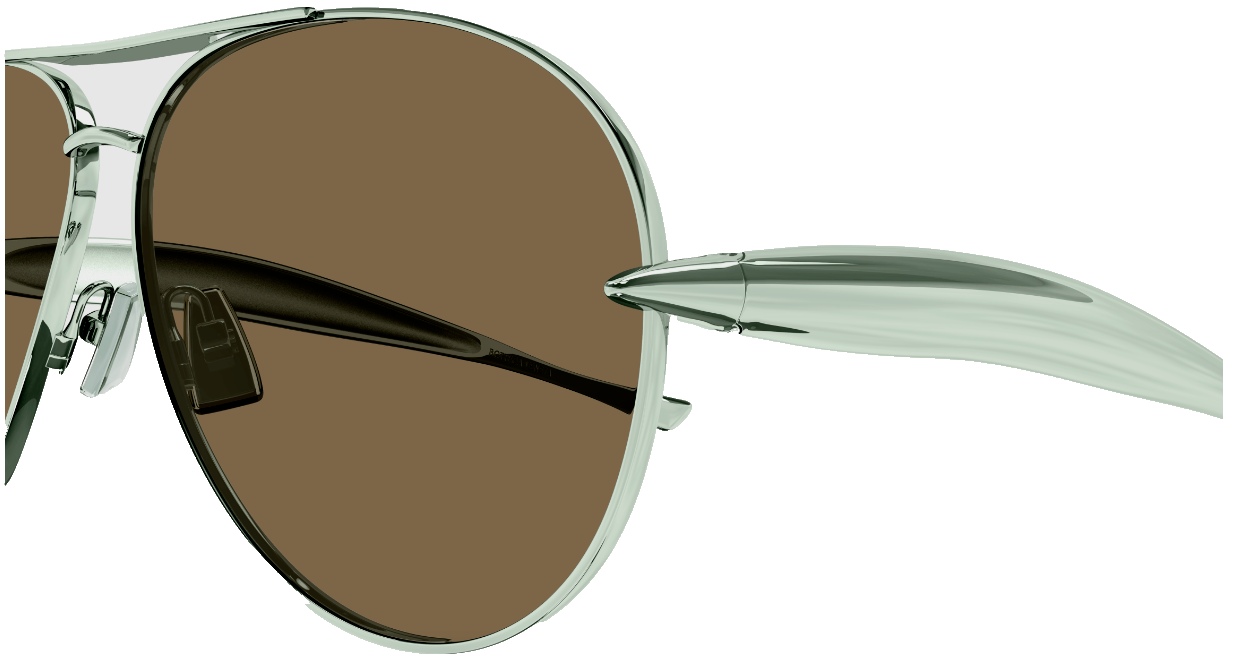 Pre-owned Bottega Veneta Sunglasses Bv1305s-006 Aviator Green - Brown Lenses