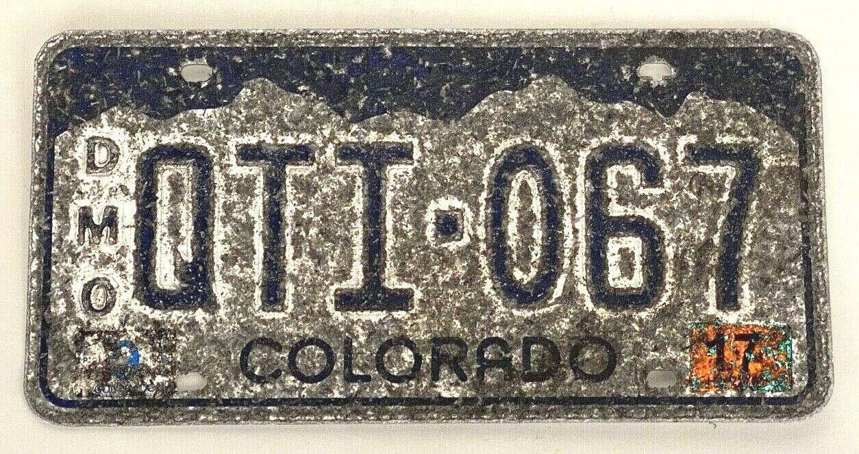 Colorado DMO License Plate-Blue White - QTI-067 - Stickers
