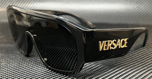 VERSACE レディースサングラス　ウェリントン形　縞模様 グレカ ストラス キャットアイ サングラス ブラック,ゴールド