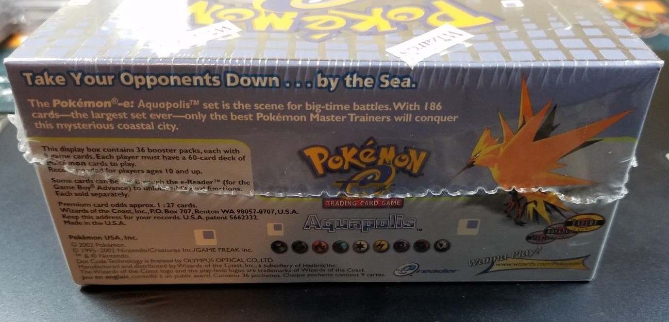 Sealed Pokemon Aquapolis Booster Box! 36 Booster Packs!