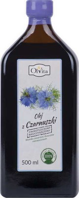 Zwarte komijnolie, koudgeperst, ongeraffineerd, ruw, 500 ml Olvita