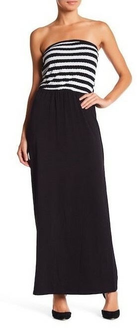 TART COLLECTION Women's Black/White 'Samora' Maxi Dress Sz M 134141